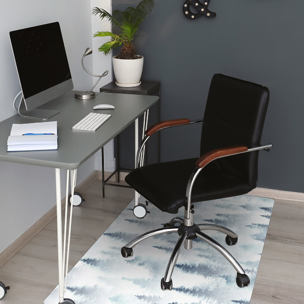 Desk chair mat misty forest