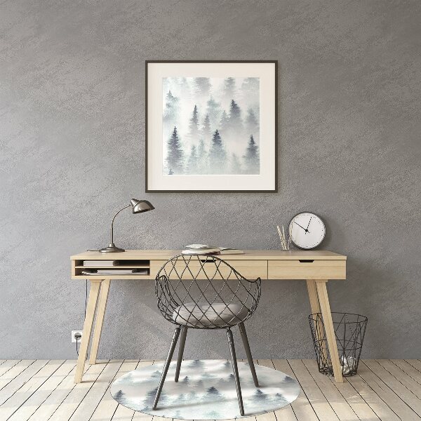 Desk chair mat misty forest