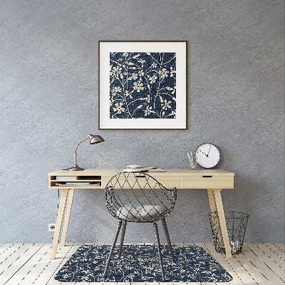 Desk chair mat floral pattern