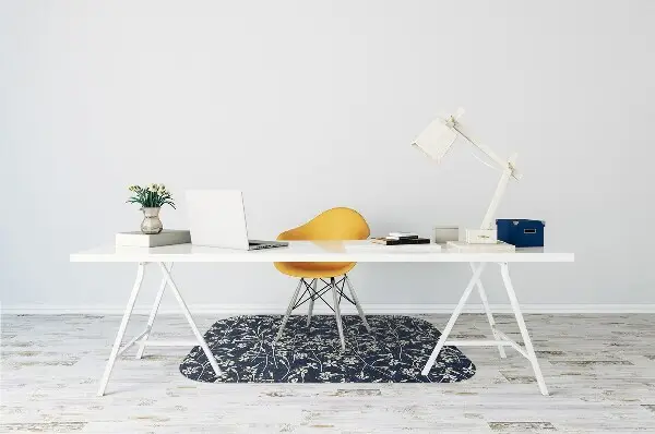 Desk chair mat floral pattern