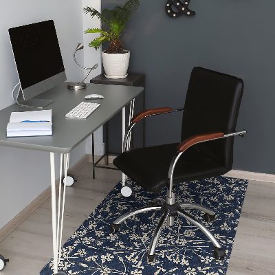 Desk chair mat floral pattern