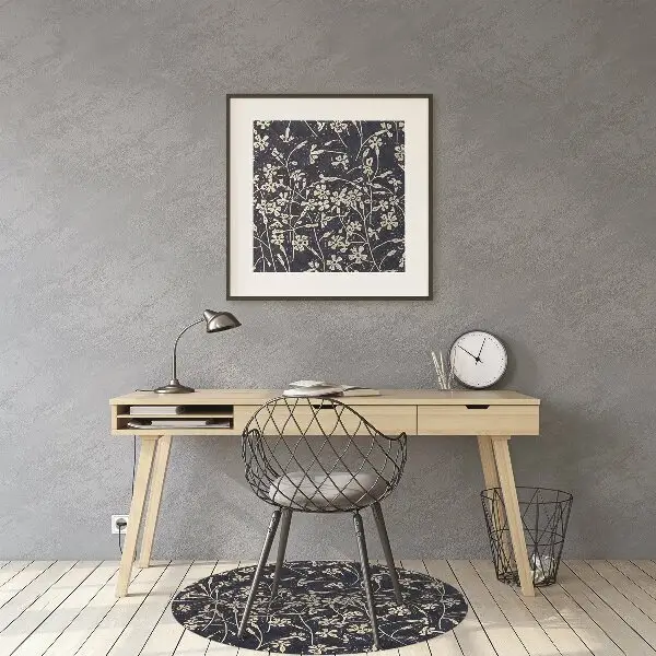 Desk chair mat floral pattern