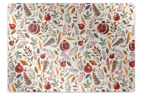 Desk chair mat pomegranates