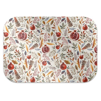 Desk chair mat pomegranates