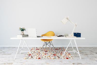 Desk chair mat pomegranates