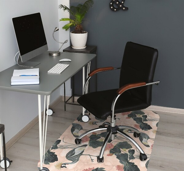 Chair mat floor panels protector Chinese cranes