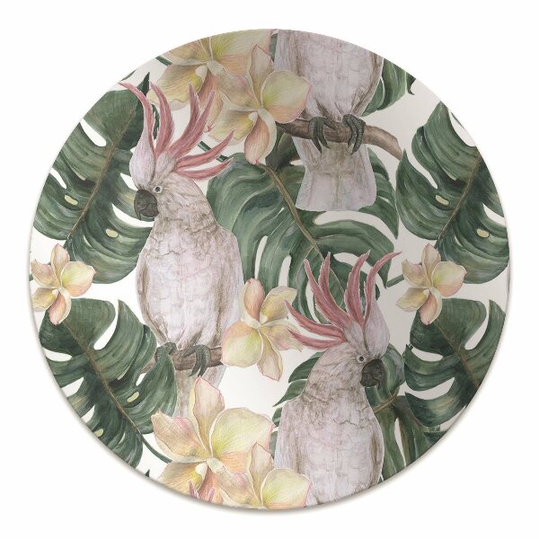 Office chair mat tropical parrots