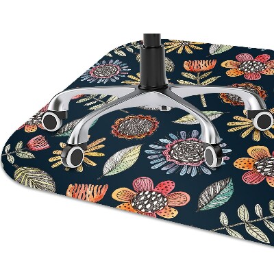 Office chair mat Colorful flowers