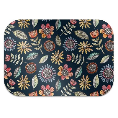 Office chair mat Colorful flowers