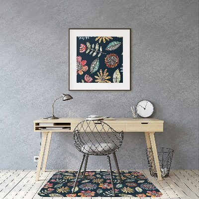 Office chair mat Colorful flowers