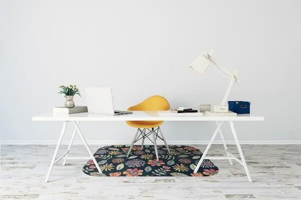 Office chair mat Colorful flowers