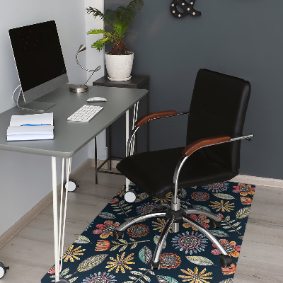 Office chair mat Colorful flowers