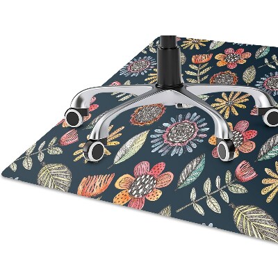 Office chair mat Colorful flowers