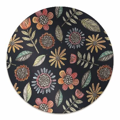 Office chair mat Colorful flowers