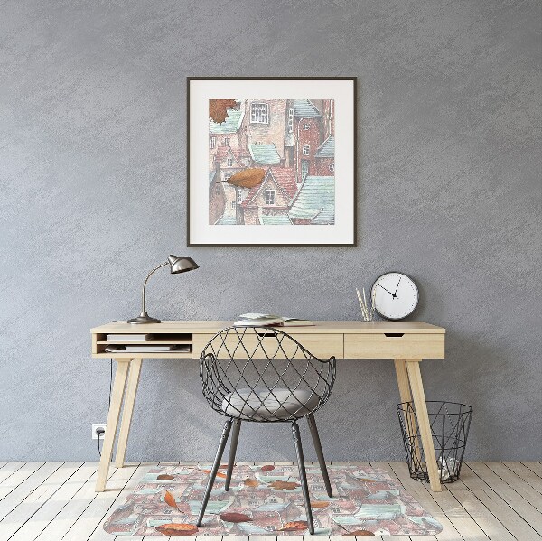 Office chair mat Autumn city