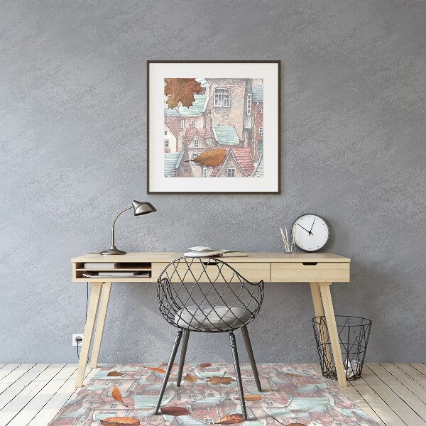 Office chair mat Autumn city
