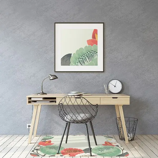 Office chair mat Spring flowers