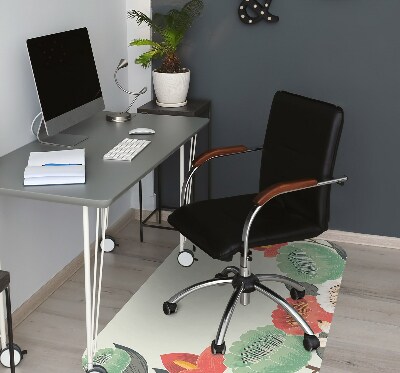 Office chair mat Spring flowers