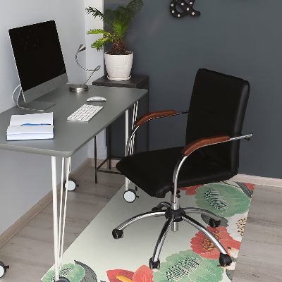 Office chair mat Spring flowers