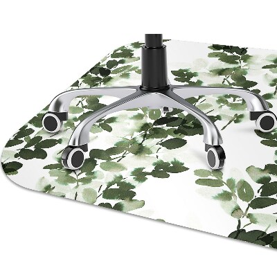 Office chair floor protector Green leaves