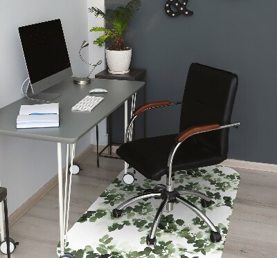 Office chair floor protector Green leaves