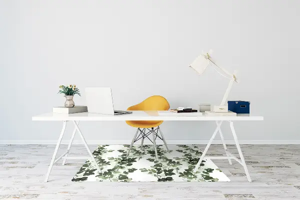 Office chair floor protector Green leaves
