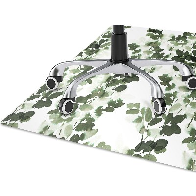 Office chair floor protector Green leaves