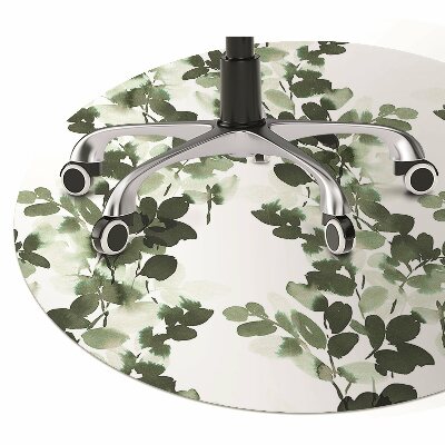 Office chair floor protector Green leaves