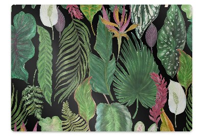 Office chair mat tropical leaves