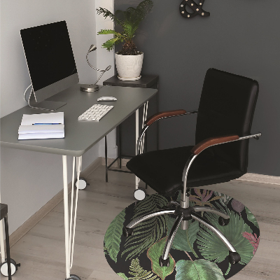 Office chair mat tropical leaves