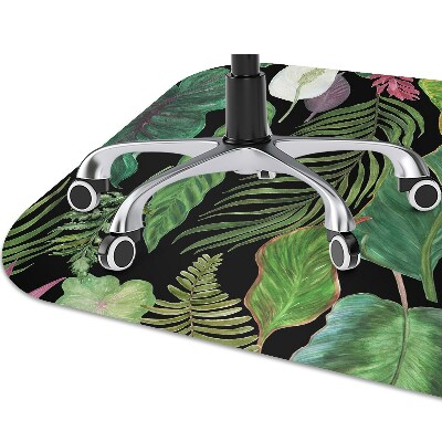 Office chair mat tropical leaves