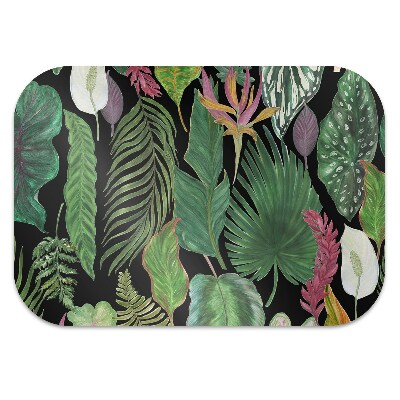 Office chair mat tropical leaves