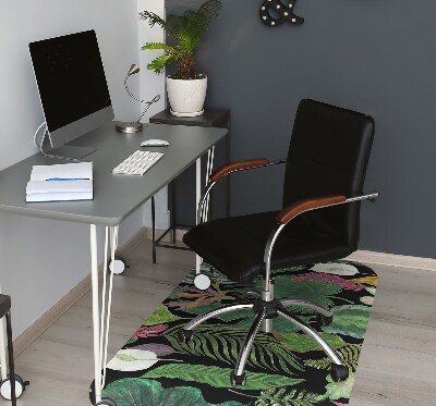 Office chair mat tropical leaves