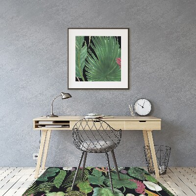 Office chair mat tropical leaves