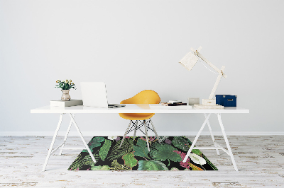 Office chair mat tropical leaves