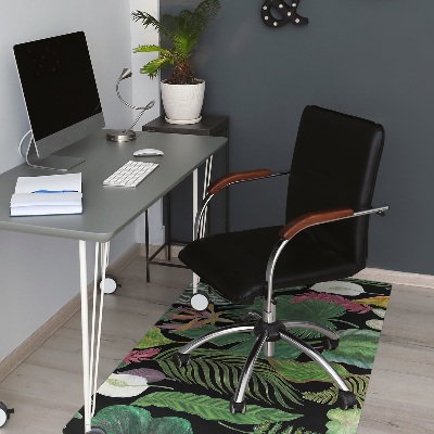 Office chair mat tropical leaves