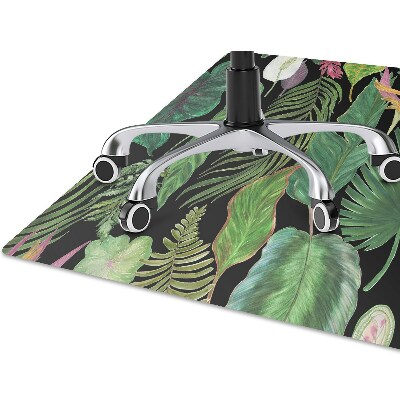 Office chair mat tropical leaves