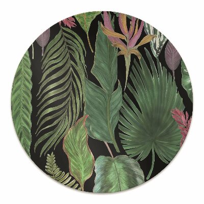 Office chair mat tropical leaves