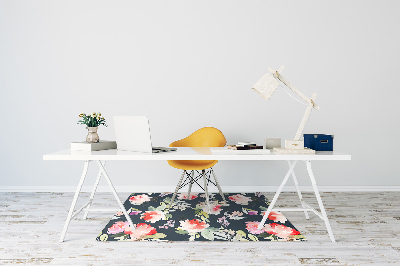 Office chair mat painted flowers