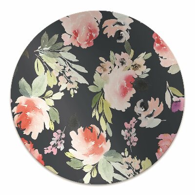 Office chair mat painted flowers