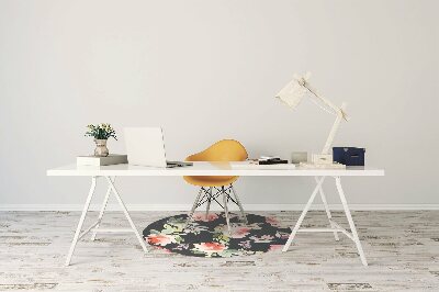 Office chair mat painted flowers