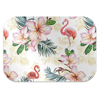 Chair mat Flamingos in flowers