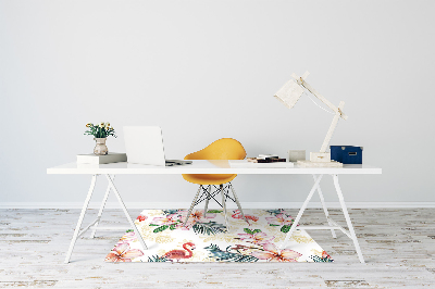 Chair mat Flamingos in flowers