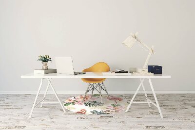 Chair mat Flamingos in flowers