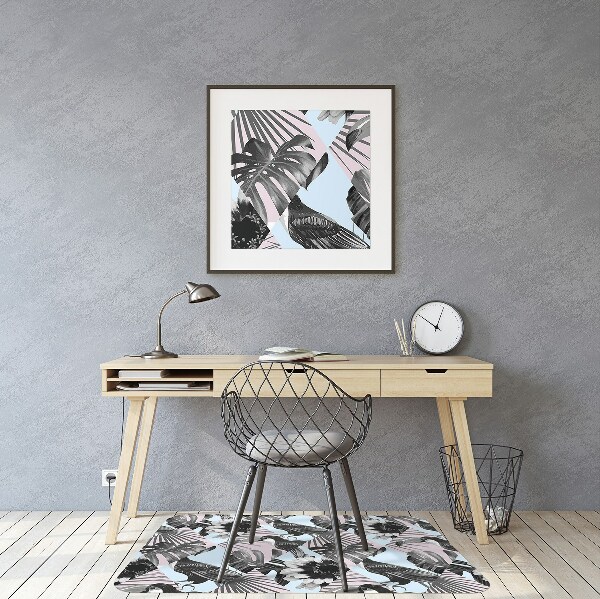 Computer chair mat tropical patchwork