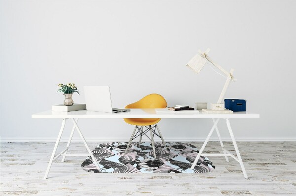 Computer chair mat tropical patchwork