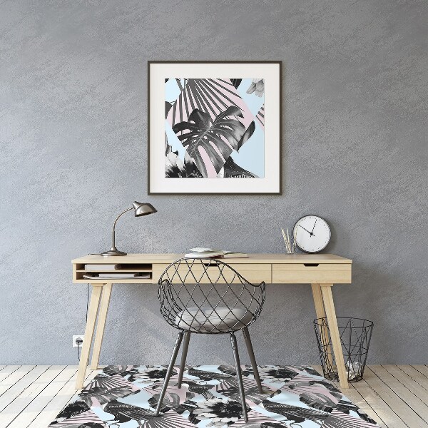Computer chair mat tropical patchwork