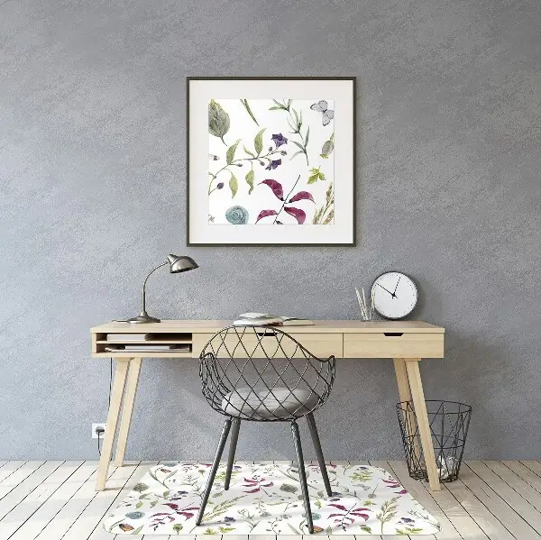 Chair mat floor panels protector flower Botanical