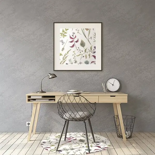 Chair mat floor panels protector flower Botanical