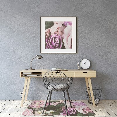 Office chair mat baroque flowers